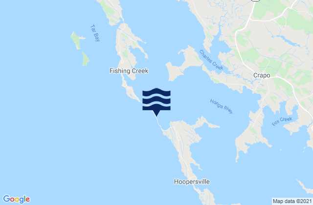 Mappa delle Getijden in Middle Hooper Island, United States