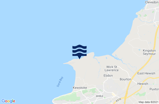 Mappa delle Getijden in Middle Hope Beach, United Kingdom