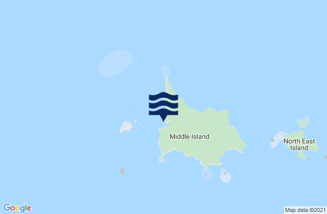 Mappa delle Getijden in Middle Island (Percy Isles), Australia