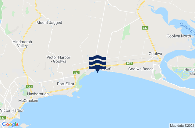 Mappa delle Getijden in Middleton Beach, Australia