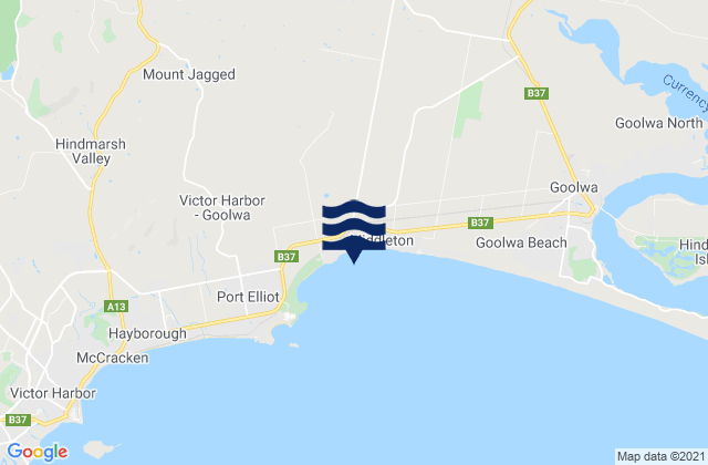 Mappa delle Getijden in Middleton Point, Australia