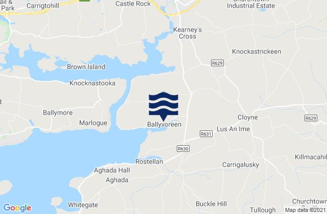 Mappa delle Getijden in Midleton, Ireland