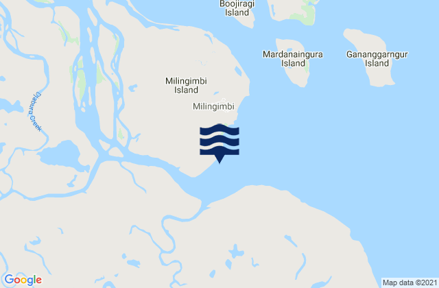 Mappa delle Getijden in Milingimbi Island, Australia