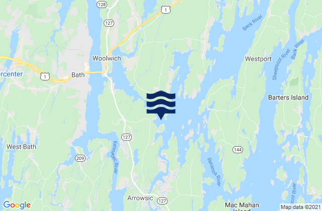Mappa delle Getijden in Mill Point (Sasanoa River), United States