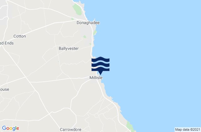 Mappa delle Getijden in Millisle Lagoon Beach, United Kingdom