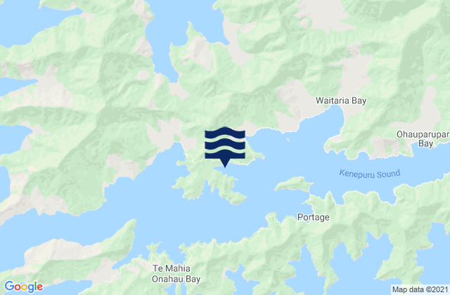 Mappa delle Getijden in Mills Bay, New Zealand