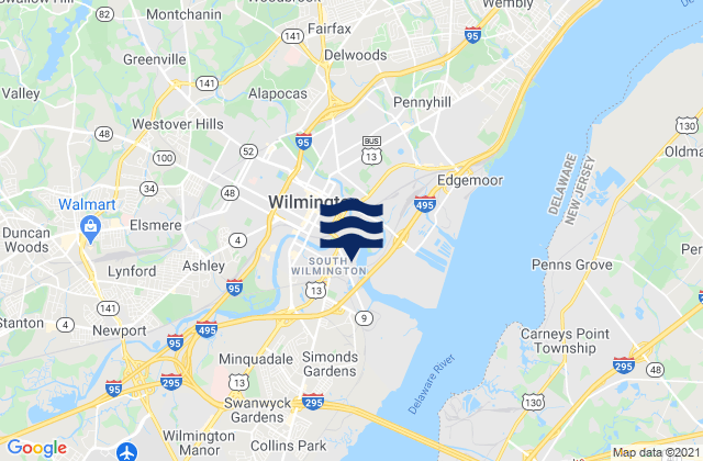 Mappa delle Getijden in Millside (Wilmington), United States