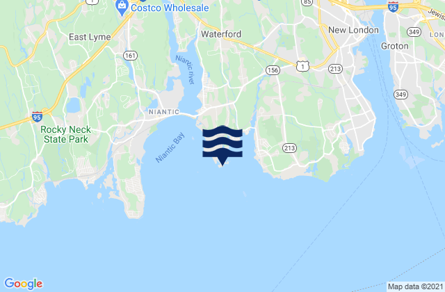 Mappa delle Getijden in Millstone Point, United States