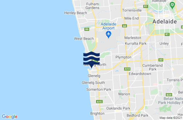 Mappa delle Getijden in Millswood, Australia
