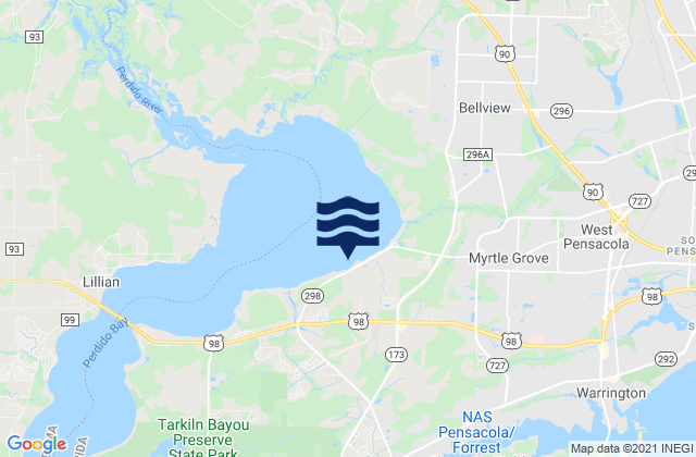 Mappa delle Getijden in Millview Perdido Bay, United States
