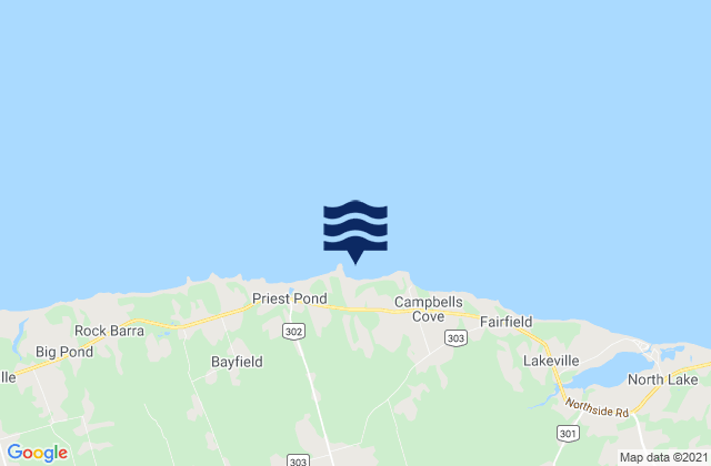 Mappa delle Getijden in Milne Inlet (Head), Canada