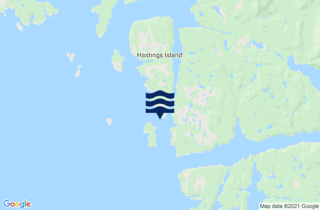Mappa delle Getijden in Milne Island, Canada