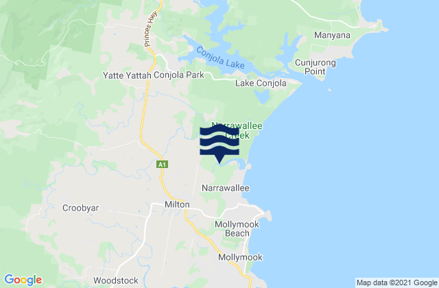 Mappa delle Getijden in Milton, Australia