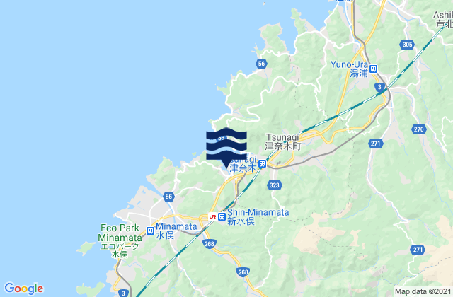 Mappa delle Getijden in Minamata Shi, Japan