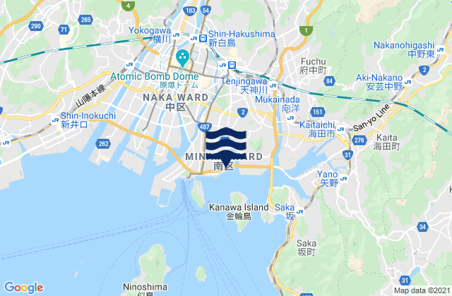 Mappa delle Getijden in Minami-ku, Japan