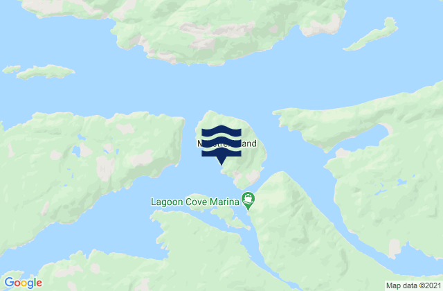 Mappa delle Getijden in Minstrel Island, Canada