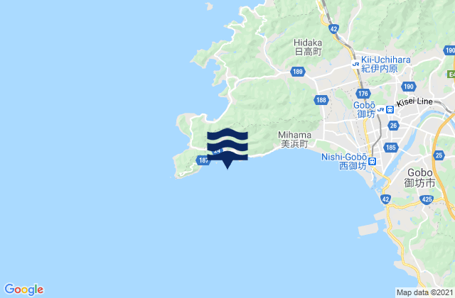 Mappa delle Getijden in Mio, Japan