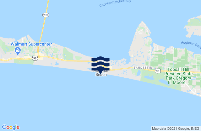 Mappa delle Getijden in Miramar Beach, United States