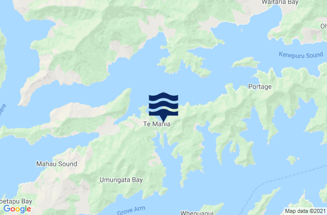 Mappa delle Getijden in Mistletoe Bay, New Zealand
