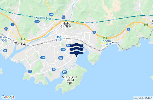 Mappa delle Getijden in Mitajiri Ko, Japan