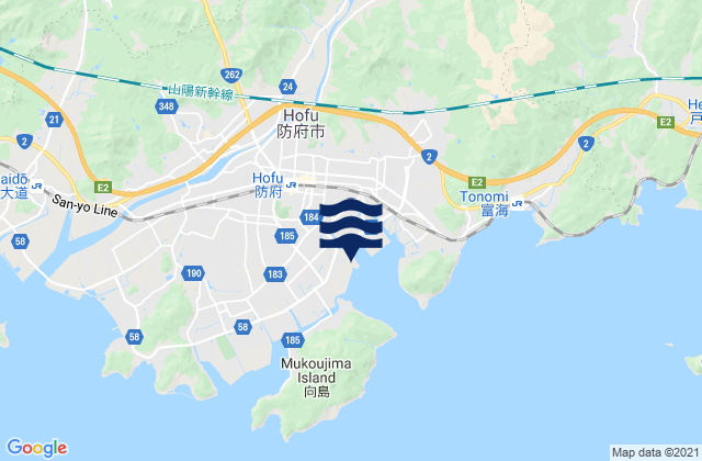Mappa delle Getijden in Mitaziri, Japan