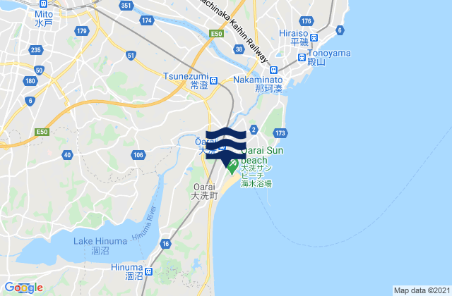 Mappa delle Getijden in Mito-shi, Japan
