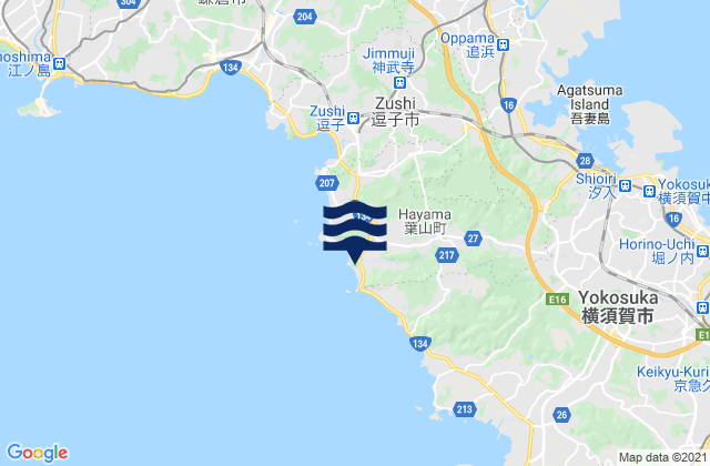 Mappa delle Getijden in Miura-gun, Japan