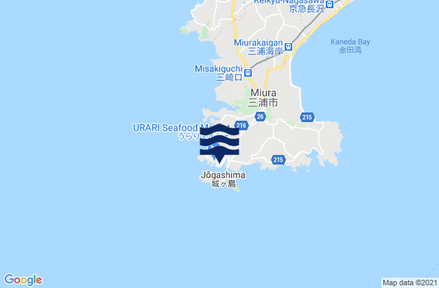 Mappa delle Getijden in Miura, Japan
