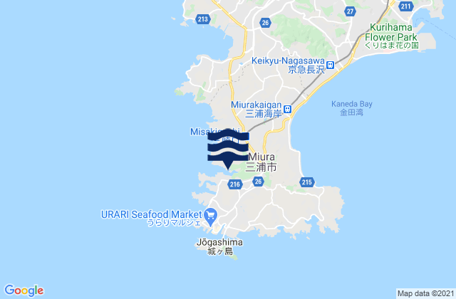 Mappa delle Getijden in Miura Shi, Japan