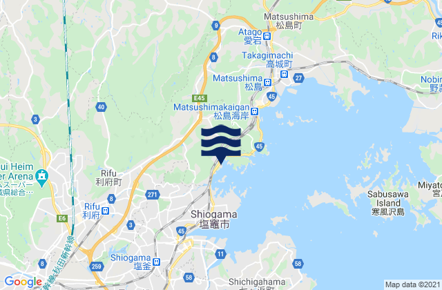 Mappa delle Getijden in Miyagi-ken, Japan
