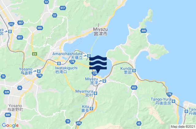 Mappa delle Getijden in Miyazu, Japan