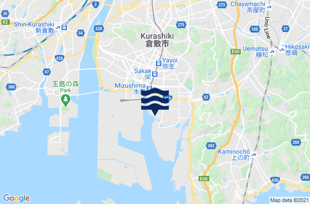 Mappa delle Getijden in Mizusima, Japan