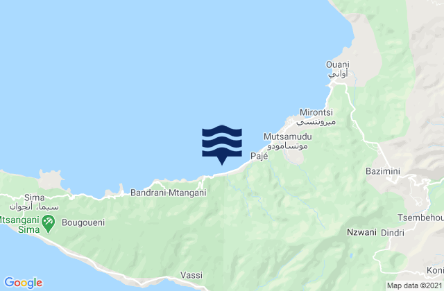 Mappa delle Getijden in Mjimandra, Comoros