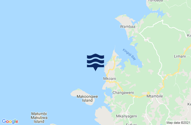 Mappa delle Getijden in Mkoani Pemba Island, Tanzania