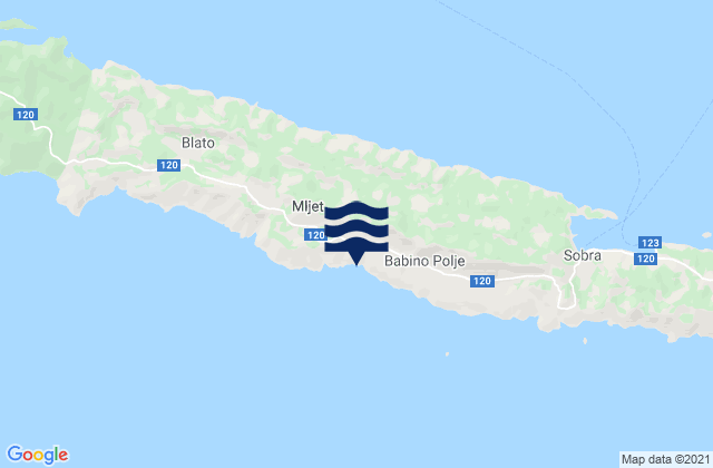 Mappa delle Getijden in Mljet, Croatia