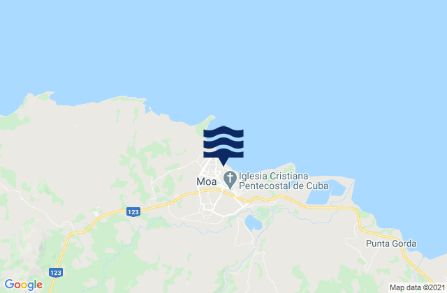 Mappa delle Getijden in Moa, Cuba