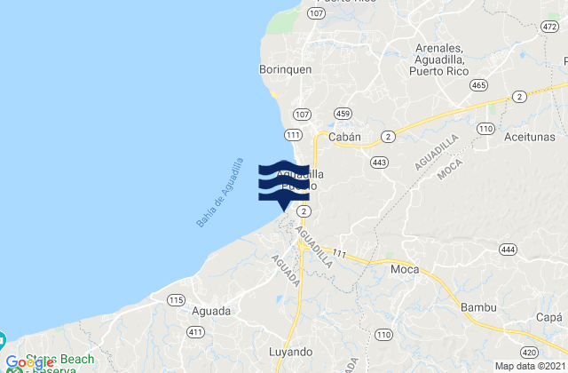 Mappa delle Getijden in Moca Barrio-Pueblo, Puerto Rico