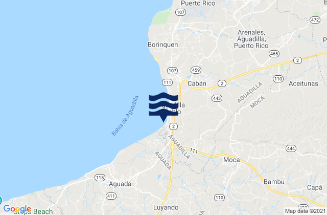 Mappa delle Getijden in Moca, Puerto Rico