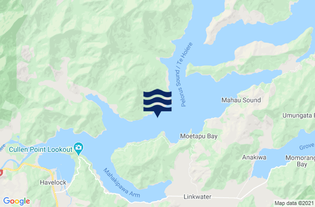 Mappa delle Getijden in Moetapu Bay, New Zealand