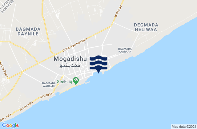 Mappa delle Getijden in Mogadishu, Somalia