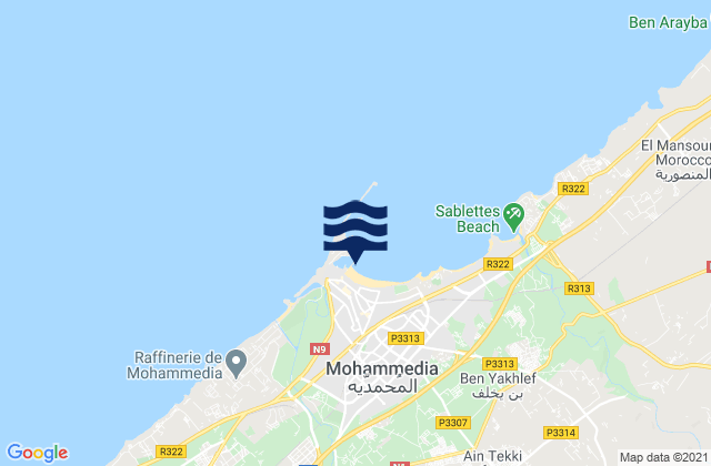 Mappa delle Getijden in Mohammedia, Morocco