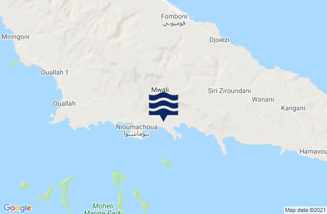 Mappa delle Getijden in Mohéli, Comoros