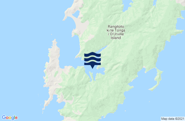 Mappa delle Getijden in Mokau Bay, New Zealand
