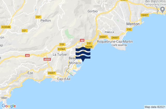 Mappa delle Getijden in Monaco