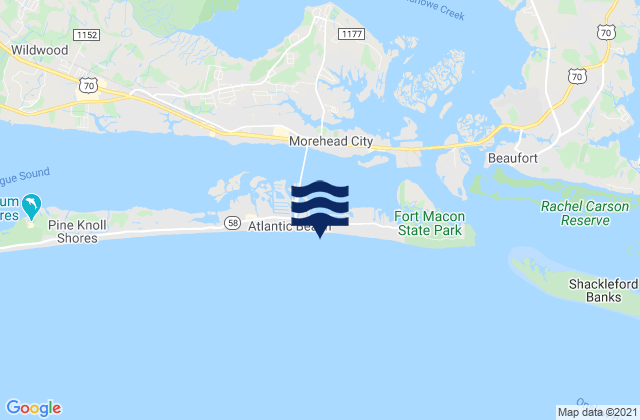 Mappa delle Getijden in Money Island, United States
