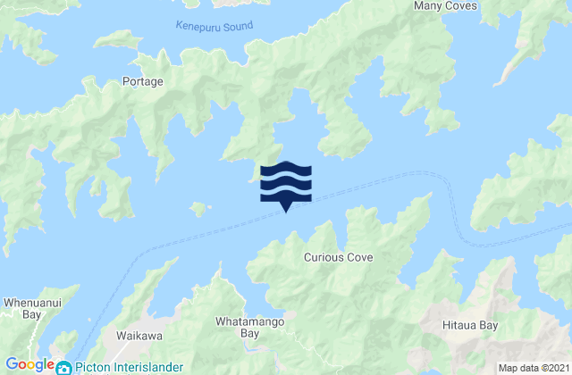 Mappa delle Getijden in Monkey Bay, New Zealand