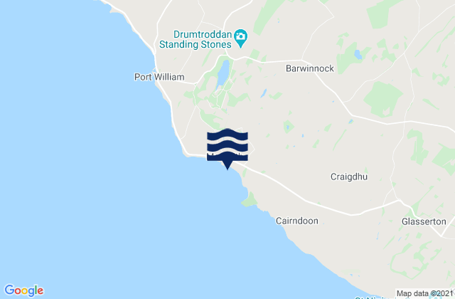 Mappa delle Getijden in Monreith Bay, United Kingdom