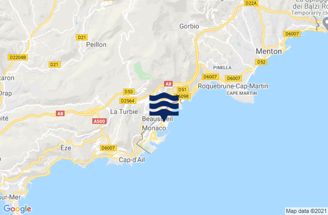 Mappa delle Getijden in Monte-Carlo, Monaco