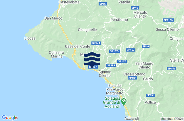 Mappa delle Getijden in Montecorice, Italy