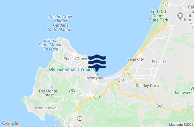 Mappa delle Getijden in Monterey, United States